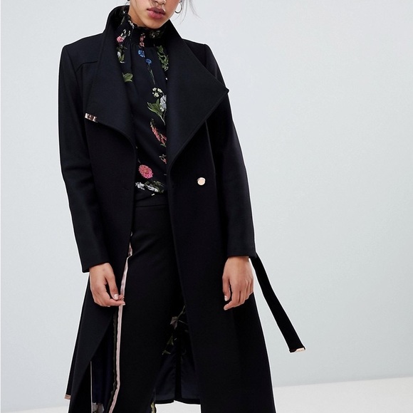 Ted Baker Women’s Mid length Wool Wrap coat. - Picture 7 of 11